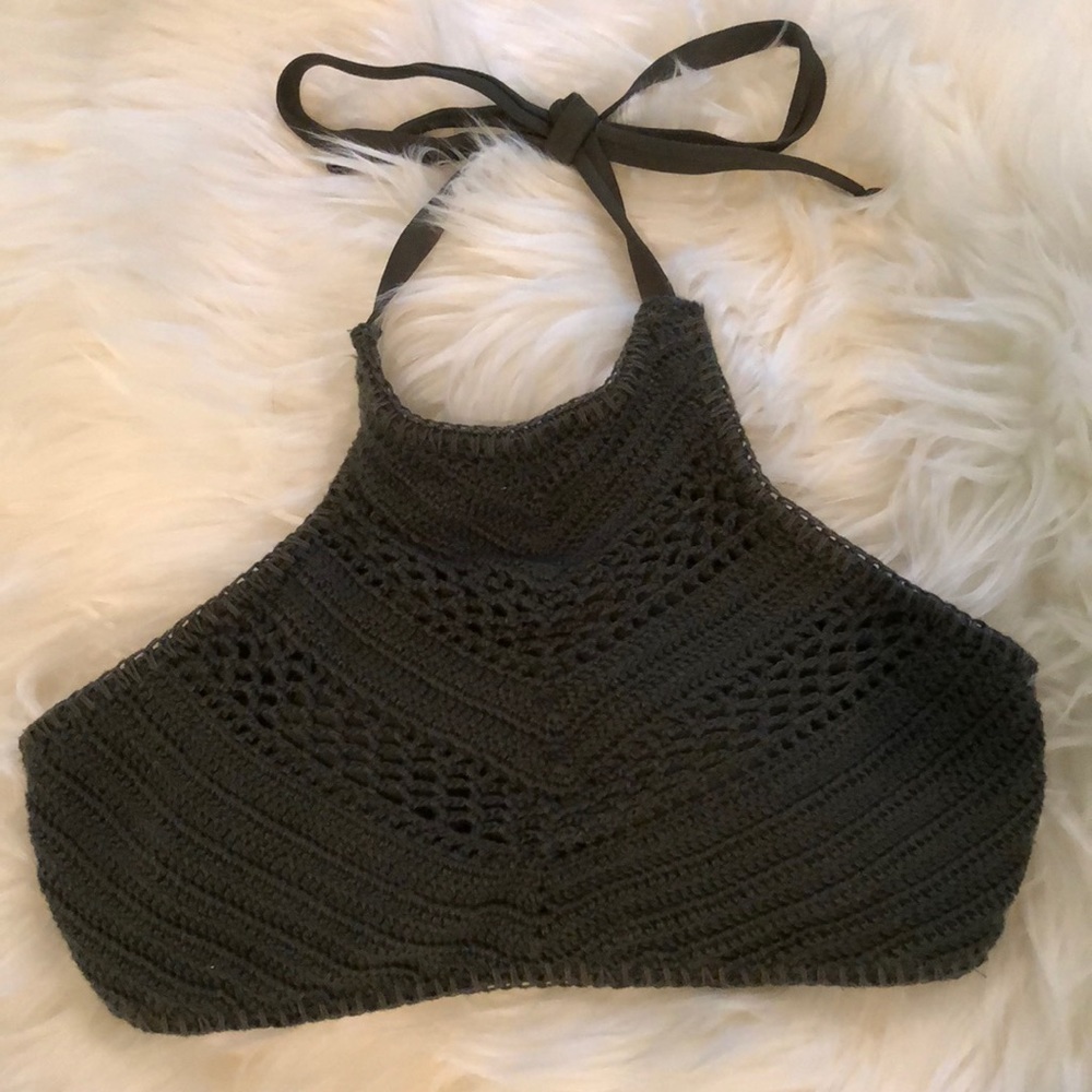 xs women’s xhilaration crochet bikini halter top